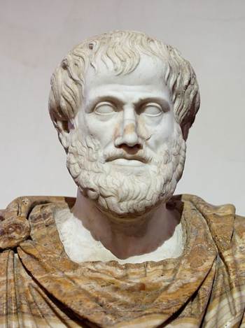 Marble bust of Aristotle.